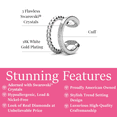 thumbnail image 3 of Cate & Chloe Sasha 18k White Gold Plated 10mm Hoop Ear Cuff with Swarovski Crystals, Gift for Women, 3 of 9