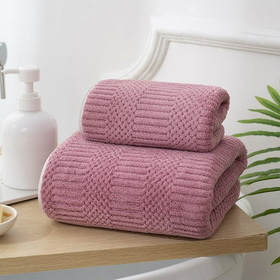 Oggfader Bath Towel Sets Sale Corals Fleece Towel Set Towel And Bath Towel Two Piece Set Soft And Absorbent Household Face Towel And Bath Towel Purple