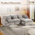 thumbnail image 2 of Timbernest 102" Sectional Couches for Living Room, Boneless L Shaped Cloud Sofa with Ottoman, 3 Seater, Gray, 2 of 9