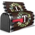 thumbnail image 2 of Wreath Monogram Letter T Mailbox Covers, Buffalo Plaid Outdoor Magnetic Mailbox Cover, 21 x 18 in Mail Box Covers for Garden Yard Decor, 2 of 6