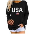 thumbnail image 1 of OUSITAID T-Shirts Graphiques Décontractés à Manches Longues pour Femmes, Col Rond, Chandails en Molleton, Pull-Over, Hauts pour Femmes, 1 of 6