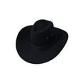 thumbnail image 2 of Cowboy Hat for Men Women Roll Up Wide Brim Fedora Cowgirl Hat Faux Felt Hat with Strap, 2 of 7