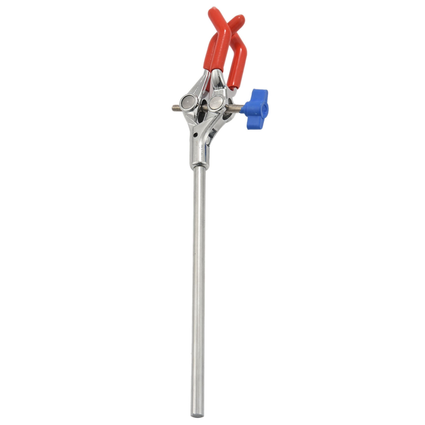 3X Lab Clamp 3 Finger Style Rubber-Coated Head A Black Laboratory Stand Clip,3 x 3 finger lab clamp 3 x black lab stand clip,Red & black
