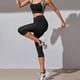 thumbnail image 4 of Gibobby Leggings deportivos mujer para yoga Cintura sin Yoga Hip Sudor Leggings Alta Mujer Fitness Leggings Yoga Pantalones(Negro,M), 4 of 5