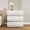 A3/White, variant on Mid-Century Modern Nightstand, Leather-Wrapped Bedside Table with 3 Spacious Solid Wood Drawers, Round Curved Design for Bedroom Decor