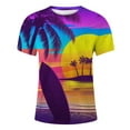 thumbnail image 3 of JDEFEG Mens Tops Shirts Vintage Men's Short Sleeved Tropical Style Print T Shirt Running Gym Workout Tee Tops Work Shirts Purple Size S, 3 of 4