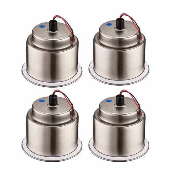 4X Led Light Drink Holder Led Recessed Stainless Steel Cup Drink Holder Cup Shape for Car Marine Boat