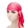 thumbnail image 2 of GreatBaby Classic Breathable Headscarves Men's Woman‘S Solid Color Headscarf Spring Summer for Daily Wear Choice Adjustable Hair Tie Function(Watermelon Red,Free Size), 2 of 3