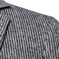 thumbnail image 4 of jjayotai Mens Tops Clearance Men's Herringbone Tweed Blazer Suit Notch Lapel One-button Wool Blend Sport Coat Jacket Costume, 4 of 9