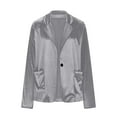 thumbnail image 4 of Velvet Blazer Women Casual Business Suit Jackets Button Up Jacket Fall Winter Coats Notch Lapel Work Office Suit Jackets Blazer Winter Outfits Casual Fashion Business Shacket, 4 of 8