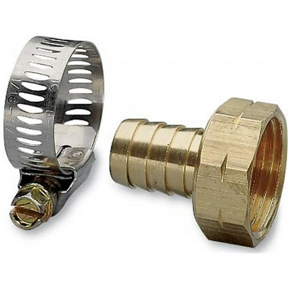 Nelson Sprinkler 50451 .63 in. Female Brass Hose Repair With Worm Gear Clamp