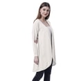 thumbnail image 3 of Moomaya Womens Full Sleeve Hi-Lo Shrug Rounded Hem Long Cotton Summer Cardigan, 3 of 7