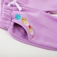 thumbnail image 6 of HILEELANG Toddler Girls（Age:12M-7Y) Cotton Joggers Sweatpants Floral Embroidery Drawstring Waist and Pockets-Purple Navy Blue Casual Athletic Pants for Kids 12M, 6 of 8