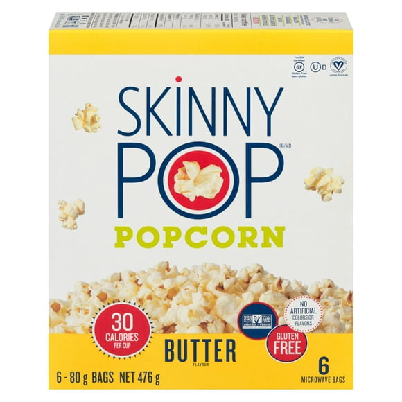SkinnyPop Butter Microwave Popcorn, SkinnyPop Butter Microwave Popcorn 474g