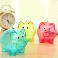 thumbnail image 2 of Transparent Plastic Money Saving Box Case Coins Piggy Bank Bank for Cartoon Pig Shaped, 2 of 9