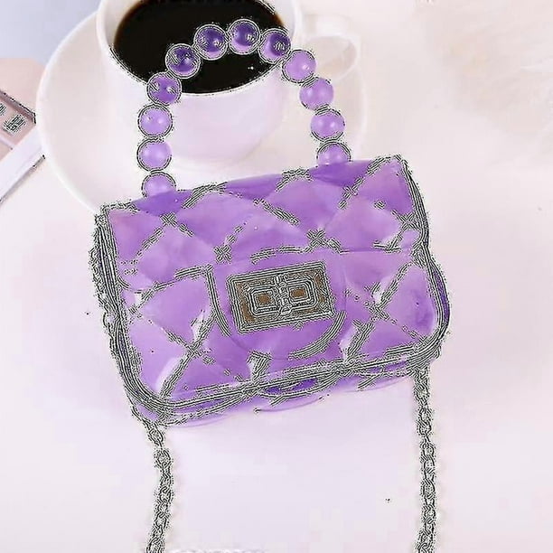 Jelly Handbag For Women, Portable Diagonal Pearl Bag, Chain Shoulder Bag