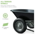 thumbnail image 7 of Yunken Dual-Wheel Garden Cart, Home Utility Yard Wheelbarrow with Built-in Stand for Lawn, Gardening, Construction - Black, 7 of 7