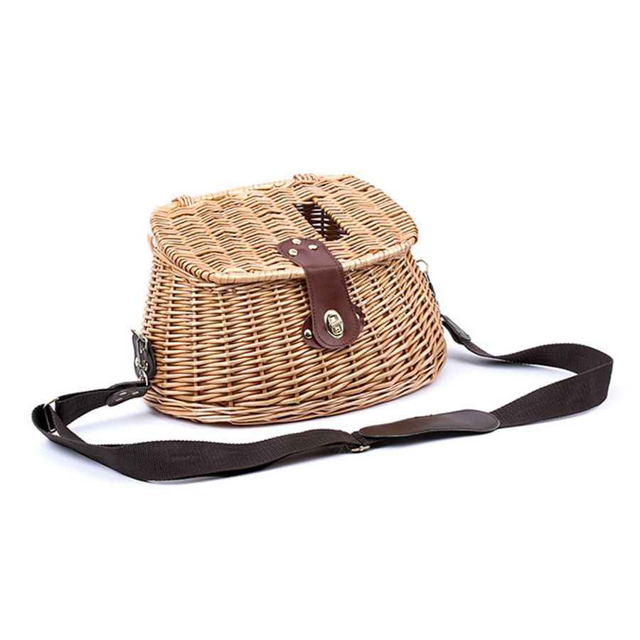 Details about   Wicker   Basket Fishing Creel Trout Perch Cage Tackle Box Home Decoration 