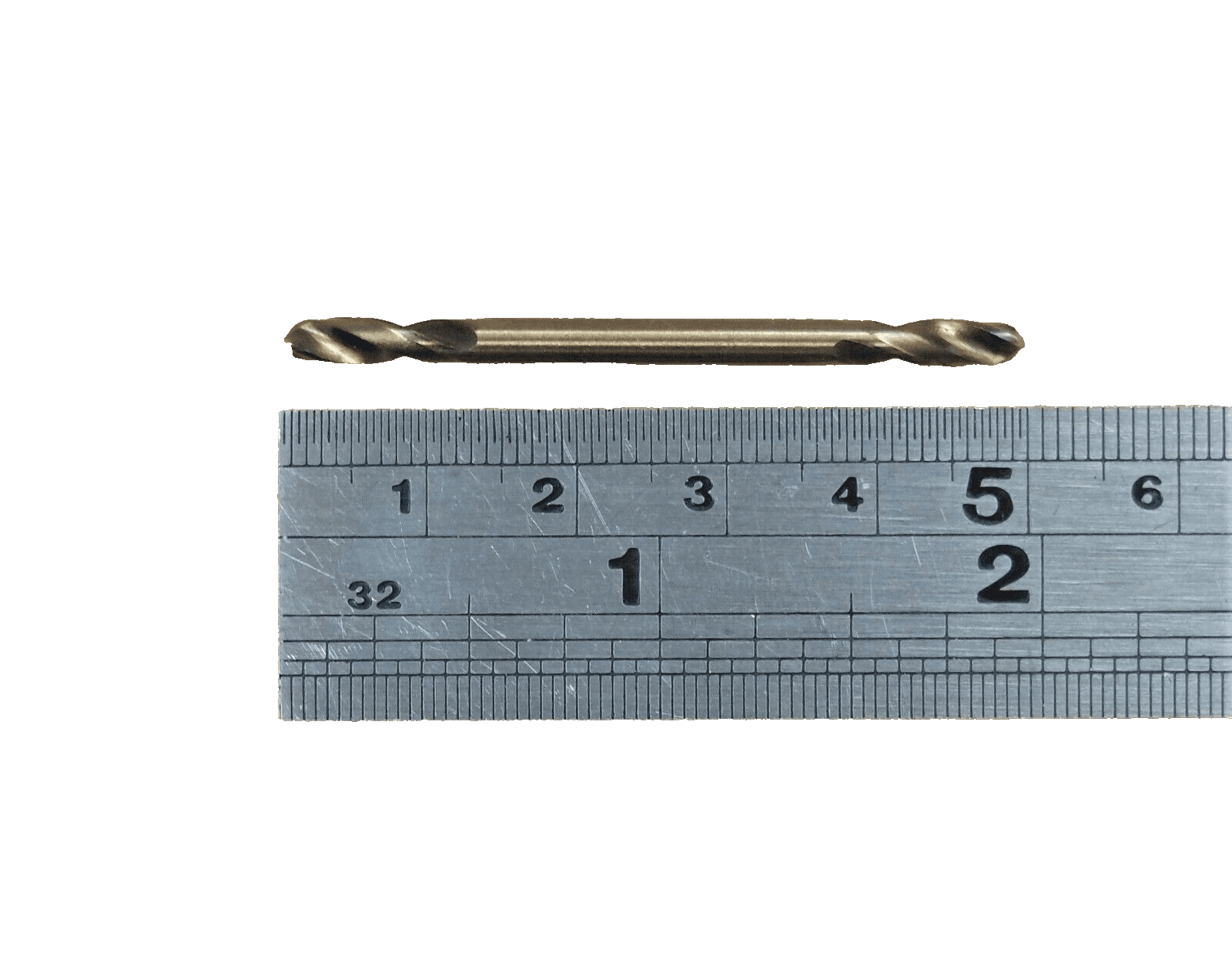 HOTECHE 100-Pack 1/8" Double End Drill Bits, Titanium Coated High Speed Steel, Full Grounded, 1-7/8" Length for Metal, Wood & Plastic