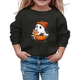 thumbnail image 2 of Boys Sweatshirts Boys Girls Halloween Crew Neck Sweatshirt Long Sleeve Casual Hoodless Top Black 5-6 Years, 2 of 4