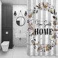thumbnail image 4 of Farm Cotton Shower Curtain for Bathroom Decor, Flower Ring Berries Home Sweet White Wood Grain Waterproof Fabric Shower Curtain, 72"x78" Set with 12 Hooks, 4 of 9