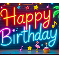 thumbnail image 3 of Neon Style Happy Birthday Banner with Party Elements Background for Birthday Party Decoration Photography Props Party Supplies Backdrop Decors, 3 of 7