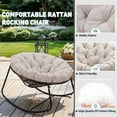 thumbnail image 6 of NAGA BAHNA Papasan Rocking Chair, Round Patio Wicker Rocker Chair with Padded Cushion, 6 of 8
