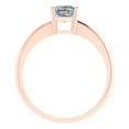 thumbnail image 4 of 1 ct Radiant Cut Blue Moissanite Solitaire 18K Rose Gold Womens Engagement Ring, 4 of 5