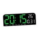 thumbnail image 3 of Reloj digital grande LED con fecha, semana, temperatura, montaje en pared, temporizador enorme, Verde, 3 of 9