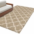 thumbnail image 2 of Khaki Plaid 4x6 Rug for Dining Table for 4 People Under Table, Retro Country Moroccan National Geometrical Plaid ashable Non Slip Rectangle Area Rug, 2 of 9
