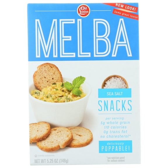 Old London All Natural Sea Salt Whole Grain Melba Snacks, 5.25 oz (Pack of 12)