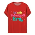 thumbnail image 3 of YUEHUA Back To School Shirt Relaxed Regular Fit Quick-Drying O-Neck 1/4 Sleeve Happy First Day Of School Back To School Student T-Shirt, 3 of 4