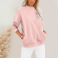 thumbnail image 2 of Women’S Sweatshirt Long Sleeve Sweatshirt for Women Oversized Pullover for Women Light Pink Crewneck Sweatshirt Fall Sweatshirts for Women 2025 Trendy Clothes for Teen Girls, 2 of 5