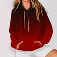 thumbnail image 4 of Htigea Drawstring Sweatshirts for Women Oversized Hooded Raglan Long Sleeve Casual Loose Pullover Hoodies Pocket Tops Wine XL, 4 of 7