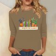thumbnail image 1 of Jienlioq Hauts à Manches Longues pour Femmes Mode Féminine Imprimé Décontracté Pull Col Rond T-Shirt Manches 3/4 Offres Top Cyberlundi, 1 of 4