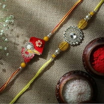 Set of 2 Rakhi for Brother Rakhi Thread Bracelet for Bhai Bhabhi Bhaiya veera Raksha Bandhan Rakhi Set Dora Bracelets with gift Pack for Brother Sister Indian Traditional Raksha Bandhan Festival