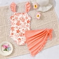 thumbnail image 4 of Wxolcjlv Newborn Girls Swimsuit Ruffle Seashell Print One-Piece Bathing Suit with Mesh Skirt, 4 of 4