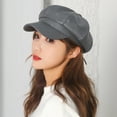 thumbnail image 4 of SPRING PARK Beret Caps for Women, Faux Leather Octagon Cabbie Painter Hat Beret Cap for Outdoor, 4 of 4