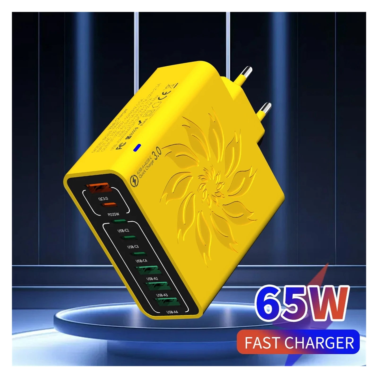 Total 65W Muti Port USB C Charger High Speed USB Quick Charge Type C PD Fast Charging Adapter