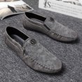 thumbnail image 3 of Business Daily Leather Moccasin Shoes Quick Side Zipper Lightweight Comfort Walking Sneakers, 3 of 6