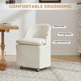 thumbnail image 2 of Furvclv Rolling Barrel Chair Set Of 2, Round Upholstered Dining Chair With 360° Swivel Universal Wheels, Comfy Chenille Accent Sofa Couch For Dining Room Living Room, 2 of 9