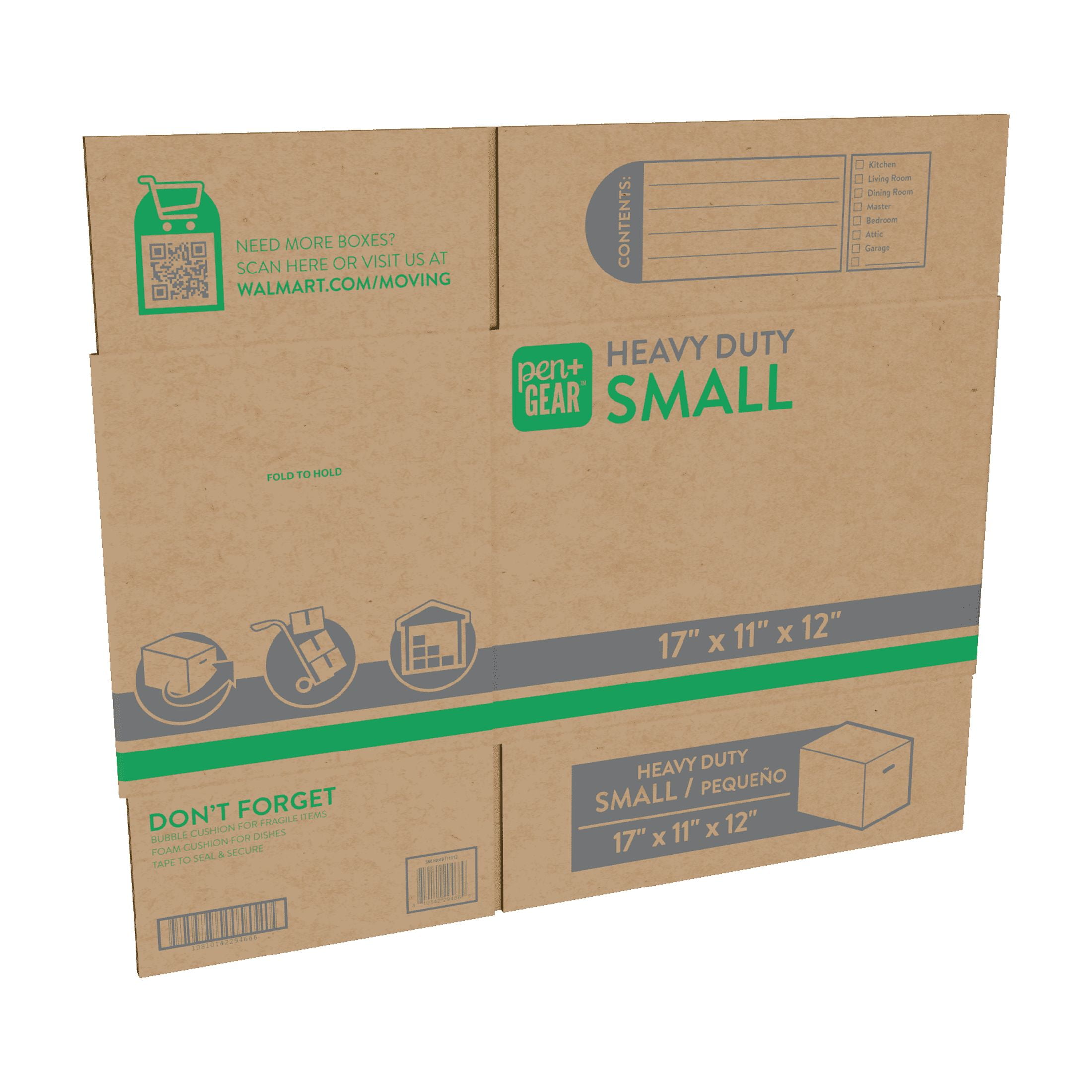 (10 pack) Pen+Gear Small Heavy Duty Kraft Moving Boxes, 17L x 11W x 12H