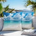 thumbnail image 4 of Ocean Beach Outdoor Pillow Covers Pack of 2 Summer Nature Sea Sky Cloud Scenery Waterproof Throw Pillow Covers Decorative Cushion Cases for Patio Garden Tent Balcony Couch 18x18 inch, 4 of 8