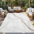 thumbnail image 2 of Marble Outdoor Rug 6x9 Ft - Reversible Patio Rug Outdoor Camping Rugs, Grey Golden Crack Minimalistic Abstract Washable Indoor Outdoor Area Rugs, Non-Slip Outdoor Carpet Runner for Deck/Porch, 2 of 8