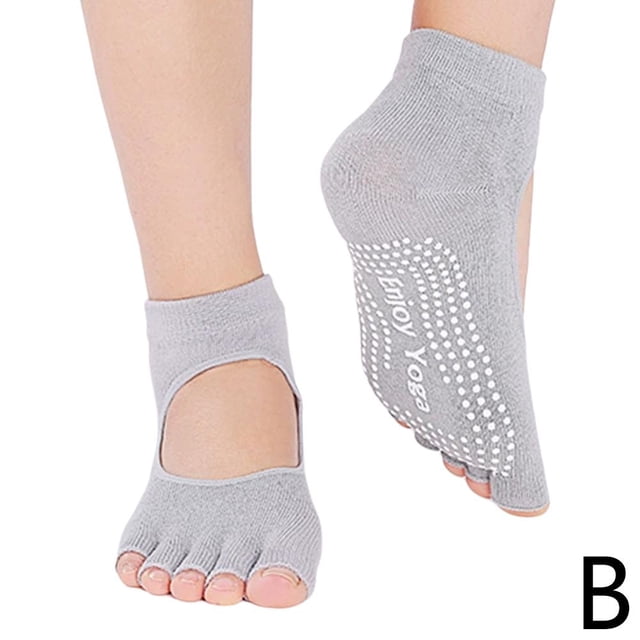 Calcetines de yoga antideslizantes con espalda abierta y dedos abiertos, con pegamento, antideslizantes, de medio dedo, venta directa de fábrica, calcetines deportivos transfronterizos