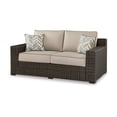 thumbnail image 6 of Waga 71 Inch Outdoor Loveseat- 2 Throw Pillows- Brown Resin Wicker- Beige, 6 of 8