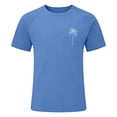 thumbnail image 4 of Men's Palm Tree Print Raglan Sleeve T-Shirt, Summer Island Graphic Tee, Casual Cotton Crew Neck with Tropical Style, 4 of 4