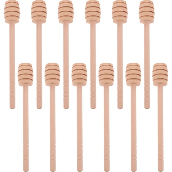 KAKOWELY 12pcs Honey Dipper Sticks Wooden Honeycomb Sticks Small Honey Spoons Stirrer Sticks for Honey Jar,5.91X"X0.91"X0.91"