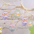 thumbnail image 5 of XIAOLE 6pcs Easter Eggs Hanging Tree Ornaments With Cartoon Rabbit Painting , Decorative Hand Painted Eggs Diy Crafts Ornaments With For Easter Decoration, 5 of 6