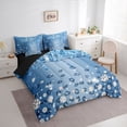 thumbnail image 3 of Homewish Gradient Christmas Snowflake Bedding Comforter Set 7pcs for Female Men Adults,Happy Xmas Queen Bedding Sets Super Cozy,Blue Purple Ombre Queen Sheet Sets,Lightweight Room Decor,Reversible, 3 of 8